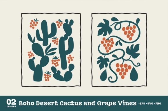 Boho Desert Cactus and Grape Vines SVG Review