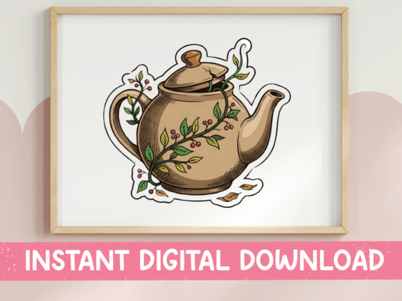 Botanical Teapot Sticker: A Designer's Review