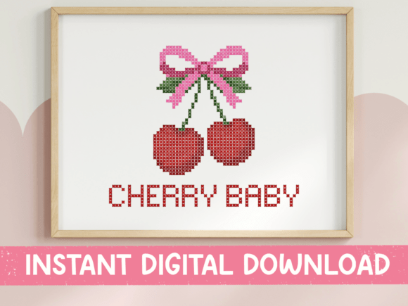 Cherry Baby Cross Stitch SVG PNG Review