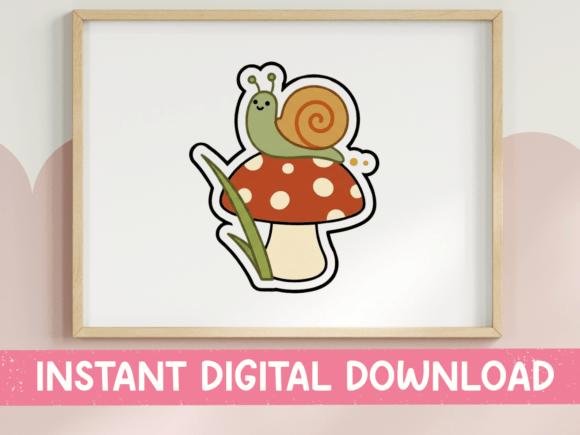 Cute Snail on Mushroom Sticker: A Designer's Review