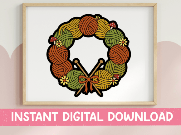 Fall Yarn Wreath Knitting Sticker: A Designer's Review