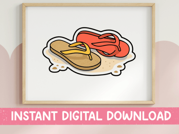 Flip Flops Beach Sandals Sticker: A Designer's Review