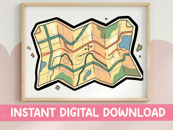 Folded Road Map Adventure Sticker: A Designer's Review