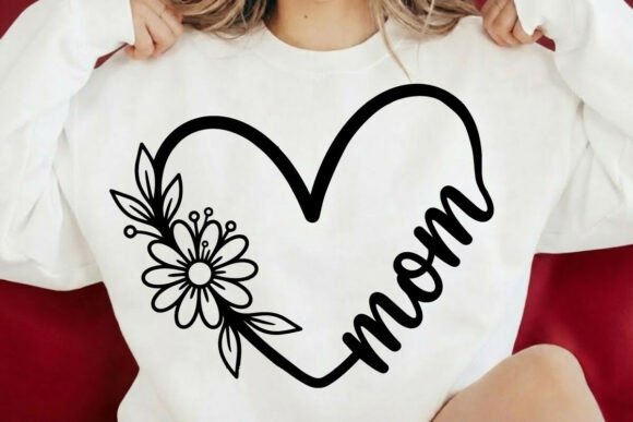 Mom Flower Heart SVG PNG Design Review