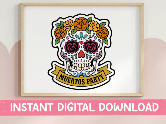Muertos Party Sugar Skull Sticker: A Designer's Review