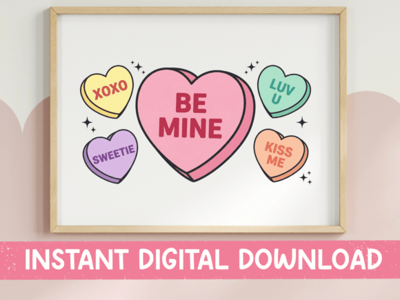 Review: Be Mine Candy Heart Conversation Sticker Design
