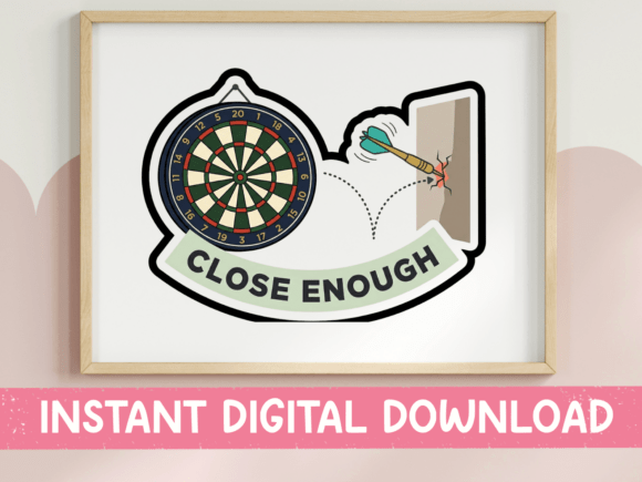 Review: Close Enough Dart Board Sticker Design for Embroidery