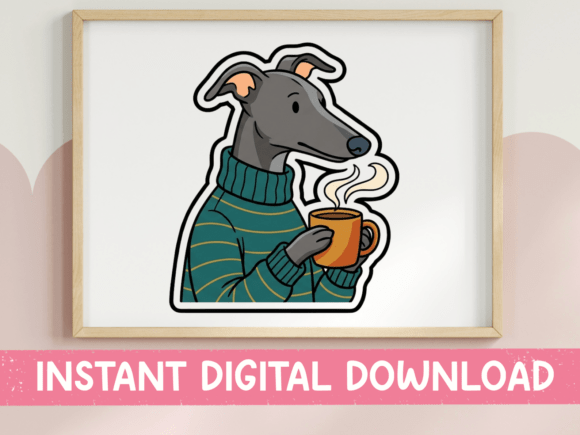 Review: Cozy Greyhound Coffee Sticker Art for Embroidery