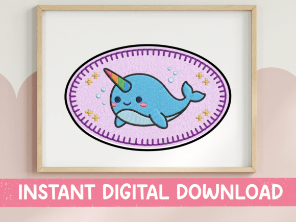 Review: Kawaii Narwhal Oval Patch Sticker Design