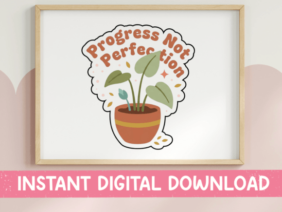 Review: Progress Not Perfection Plant Sticker for Embroidery