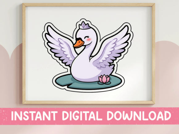 Review: Swan Princess Kawaii Sticker Design for Embroidery