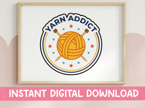 Review: Yarn Addict Badge Sticker Design for Embroidery