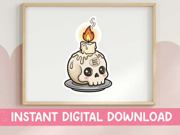 Skull Birthday Candle Kawaii Sticker: A Designer's Review