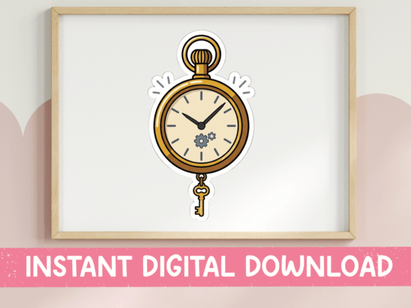 Steampunk Pocket Watch Key Sticker: A Designer's Review